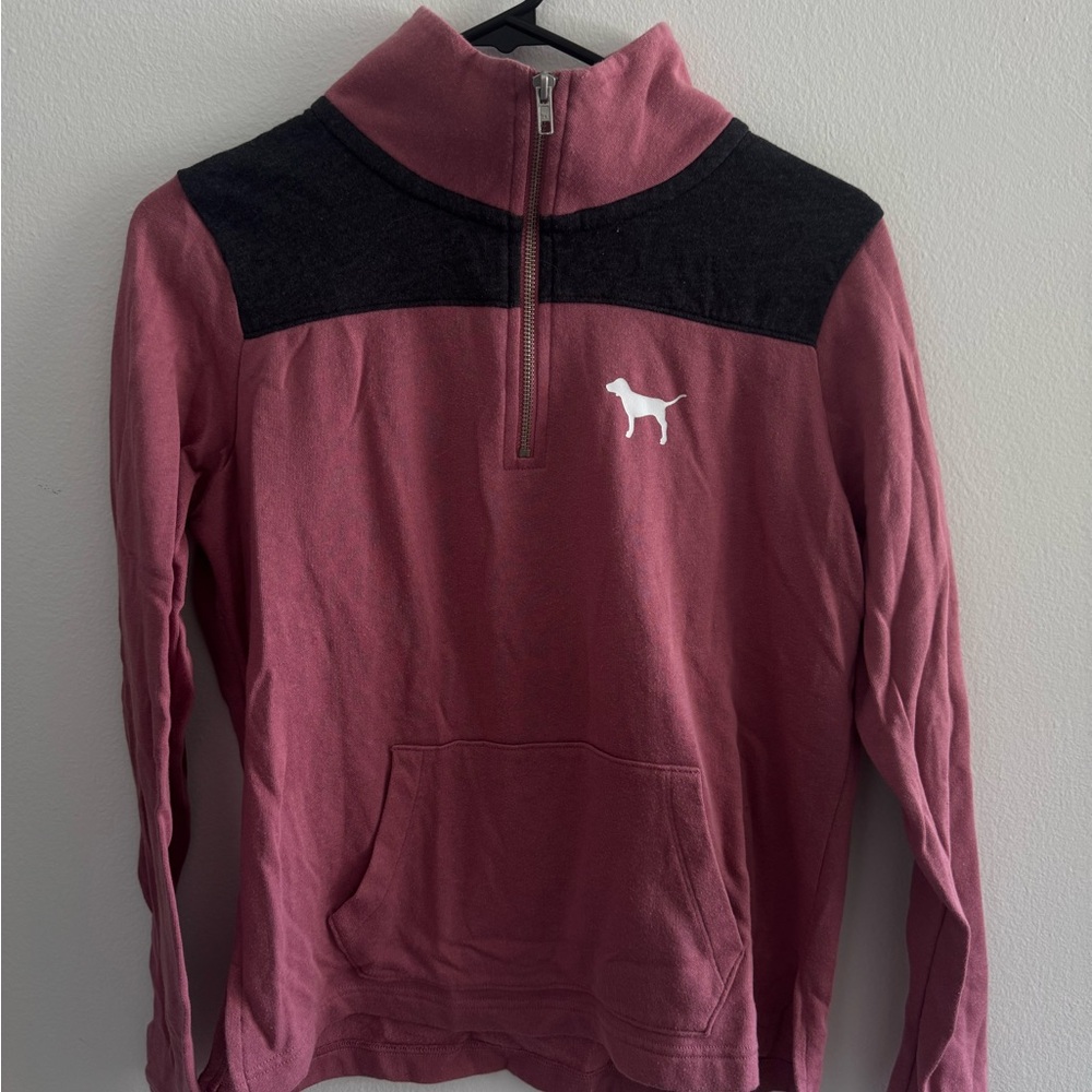 Victoria's Secret Pink and Black Zip Up Jacket